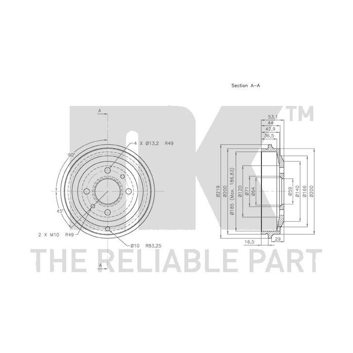 Stabdžių būgnas NK 252315