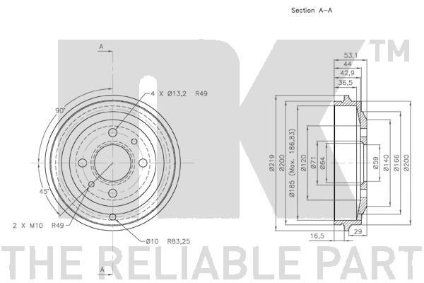 Stabdžių būgnas NK 252315