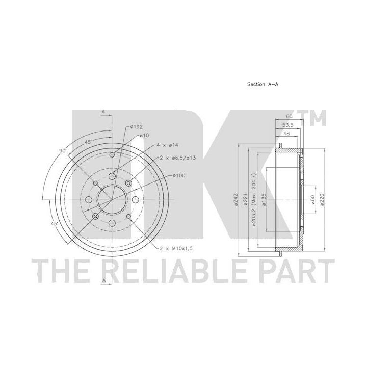 Stabdžių būgnas NK 252320
