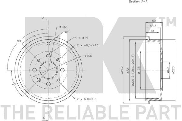 Stabdžių būgnas NK 252320