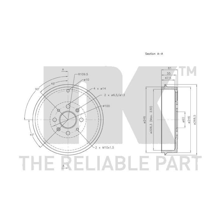 Stabdžių būgnas NK 252321