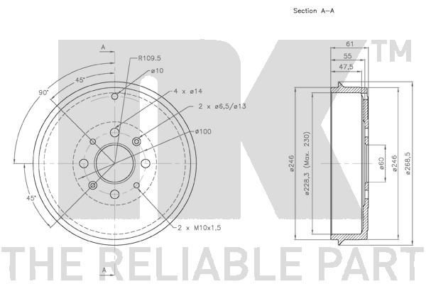 Stabdžių būgnas NK 252321