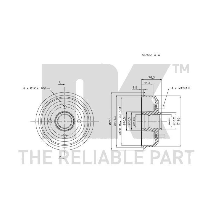 Stabdžių būgnas NK 252530