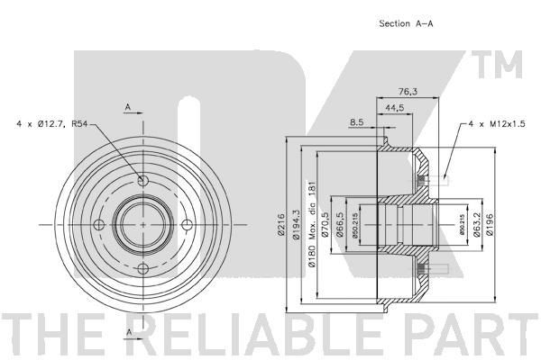 Stabdžių būgnas NK 252530