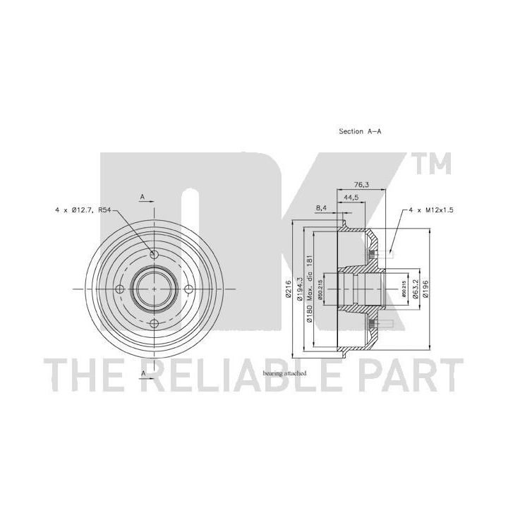 Stabdžių būgnas NK 252540