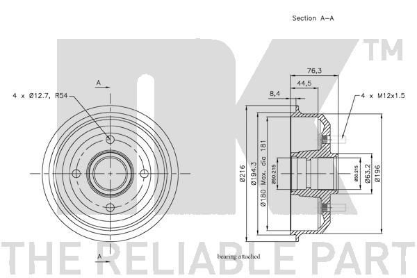 Stabdžių būgnas NK 252540