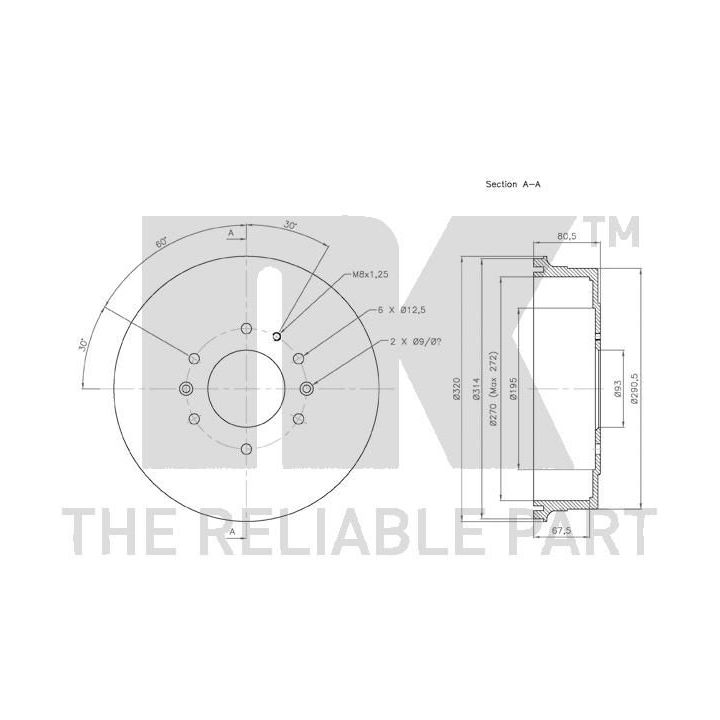 Stabdžių būgnas NK 252545