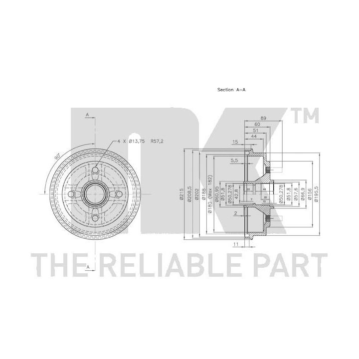 Stabdžių būgnas NK 253004