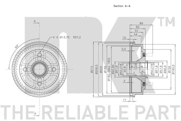 Stabdžių būgnas NK 253004