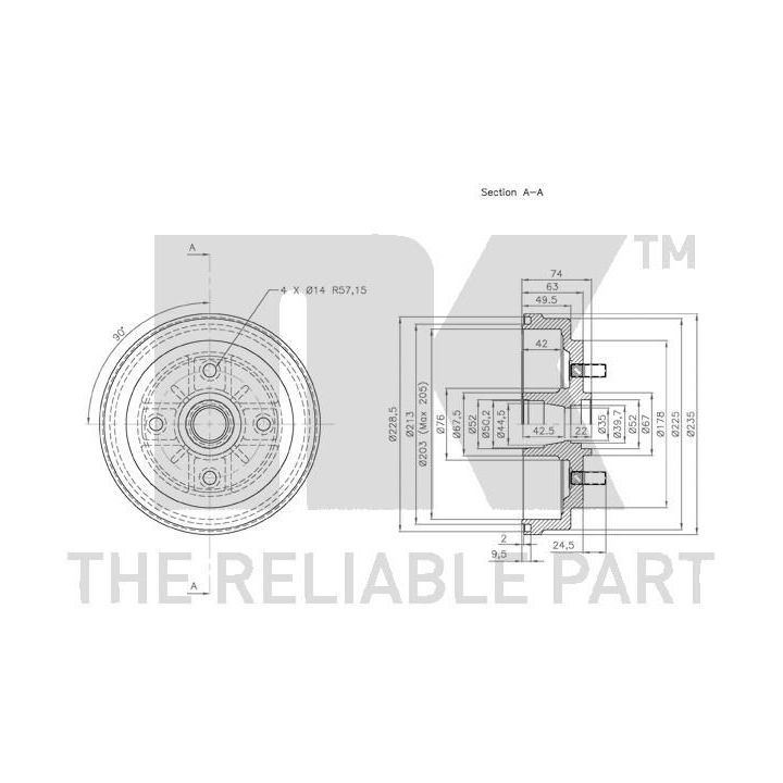 Stabdžių būgnas NK 253005