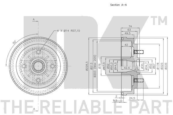 Stabdžių būgnas NK 253005