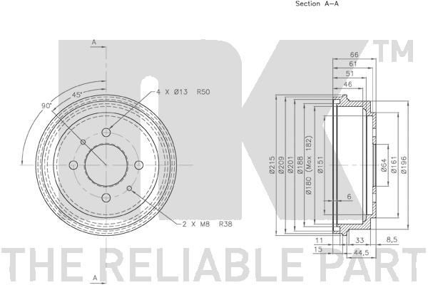 Stabdžių būgnas NK 253007
