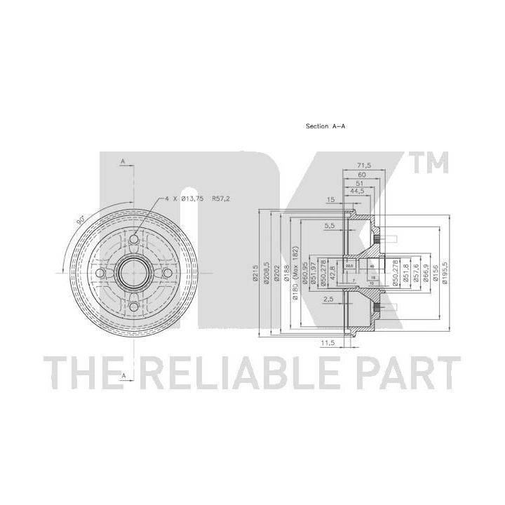 Stabdžių būgnas NK 253009