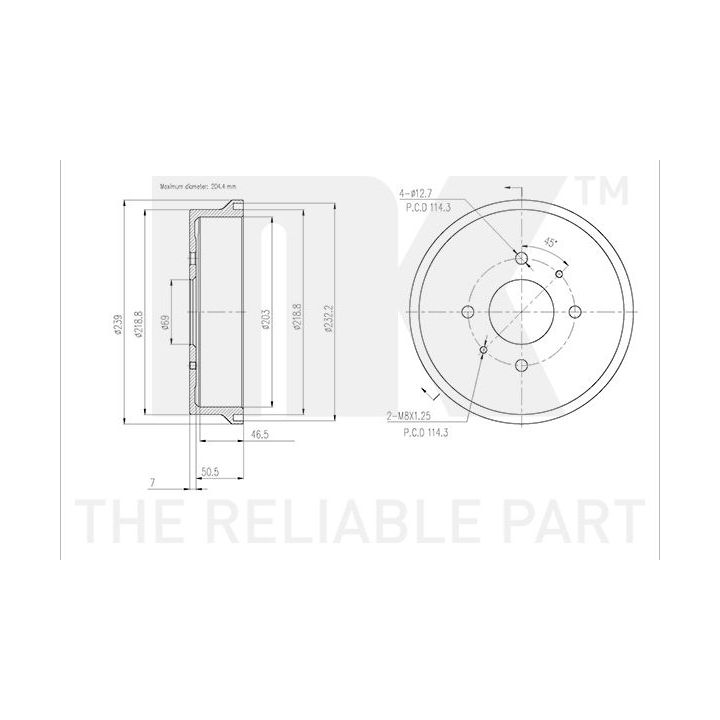 Stabdžių būgnas NK 253016