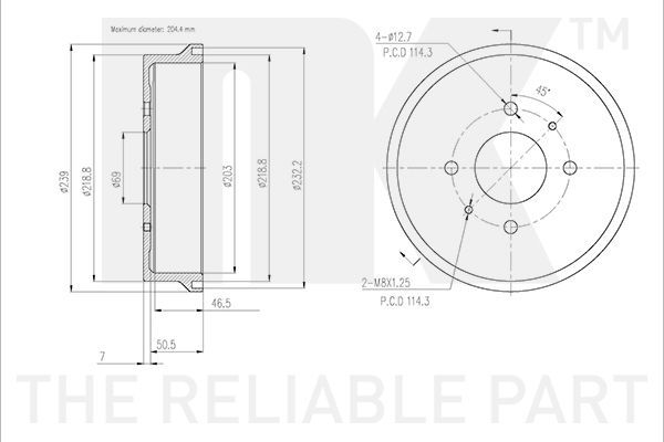 Stabdžių būgnas NK 253016