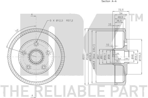 Stabdžių būgnas NK 253210