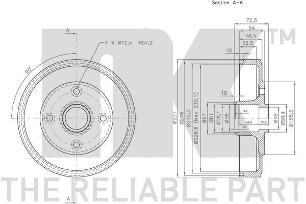 Stabdžių būgnas NK 253211