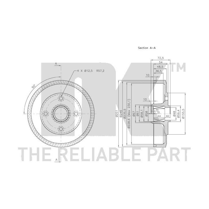 Stabdžių būgnas NK 253213