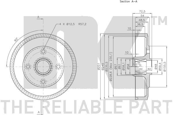Stabdžių būgnas NK 253213