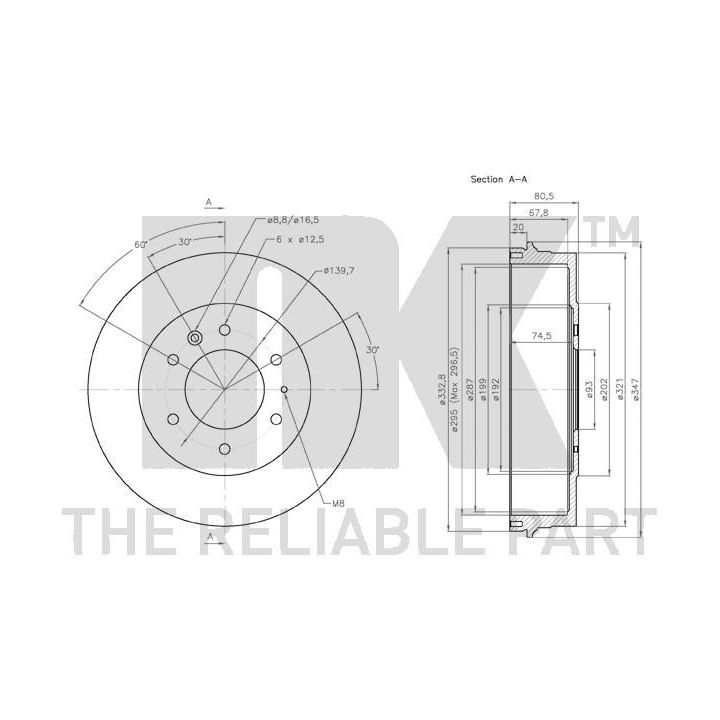 Stabdžių būgnas NK 253214