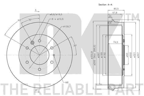 Stabdžių būgnas NK 253214