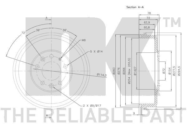 Stabdžių būgnas NK 253215
