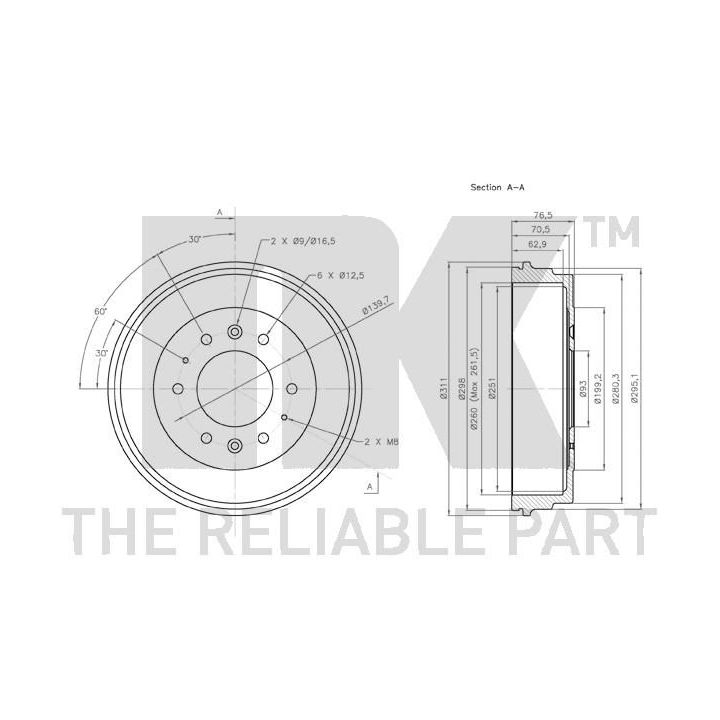 Stabdžių būgnas NK 253216