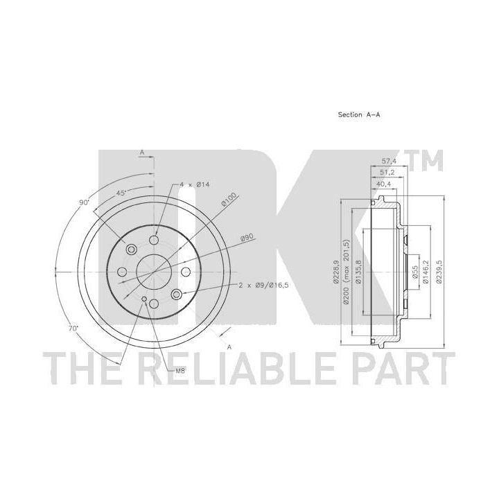 Stabdžių būgnas NK 253218