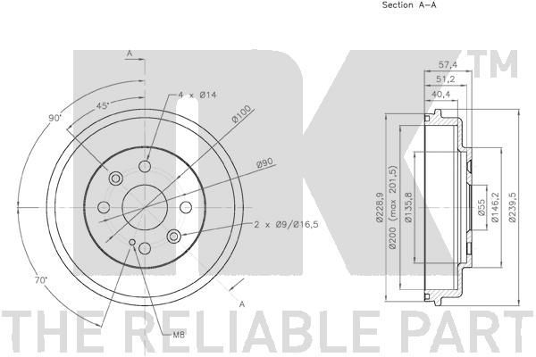 Stabdžių būgnas NK 253218