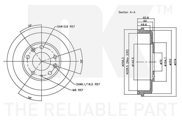 Stabdžių būgnas NK 253219