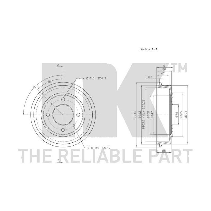 Stabdžių būgnas NK 253401