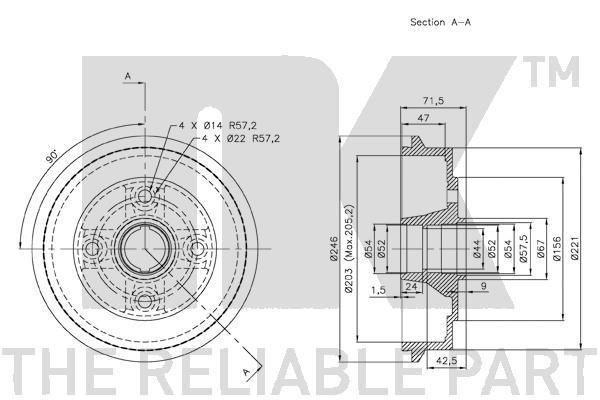 Stabdžių būgnas NK 253402