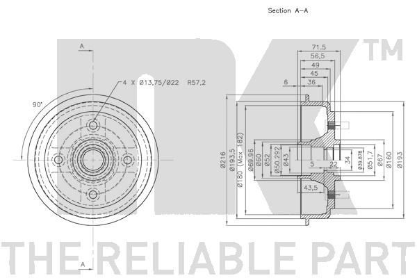 Stabdžių būgnas NK 253403
