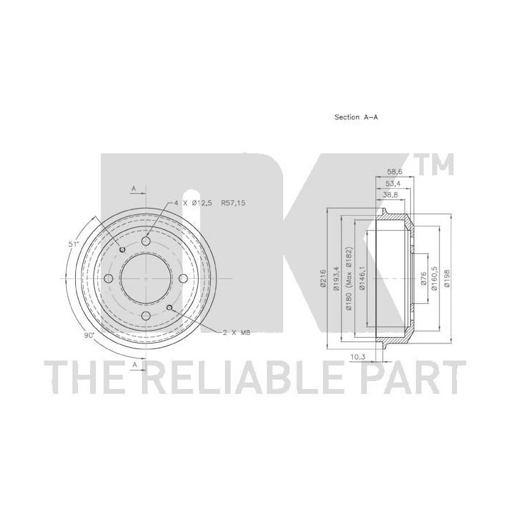 Stabdžių būgnas NK 253404