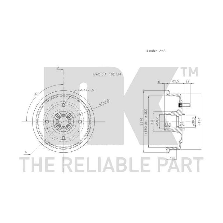 Stabdžių būgnas NK 253406