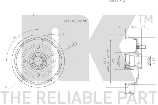 Stabdžių būgnas NK 253406