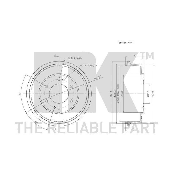 Stabdžių būgnas NK 253407