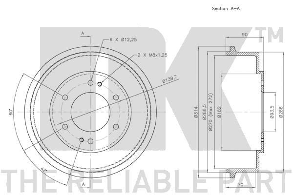 Stabdžių būgnas NK 253407