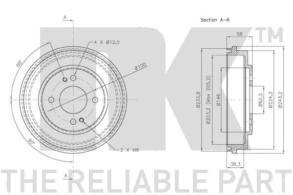 Stabdžių būgnas NK 253408