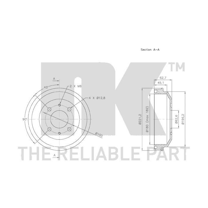 Stabdžių būgnas NK 253409