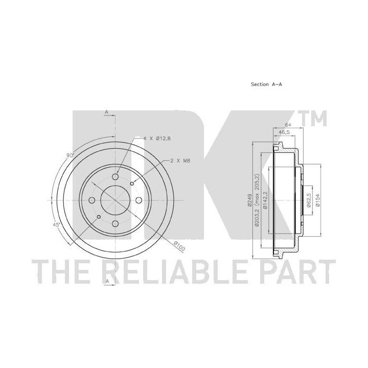 Stabdžių būgnas NK 253410