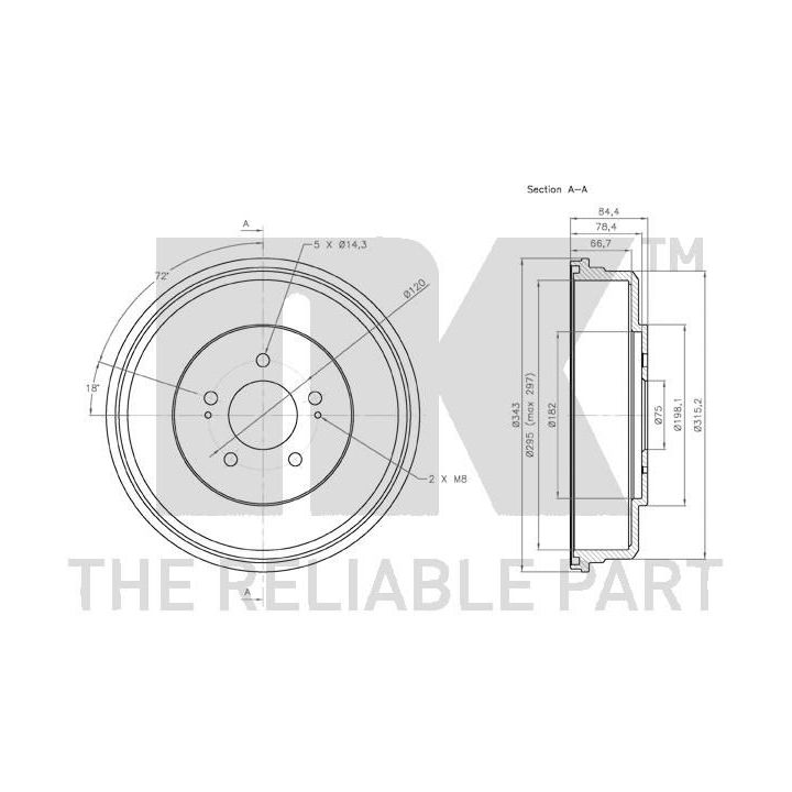 Stabdžių būgnas NK 253412