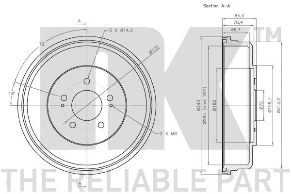 Stabdžių būgnas NK 253412