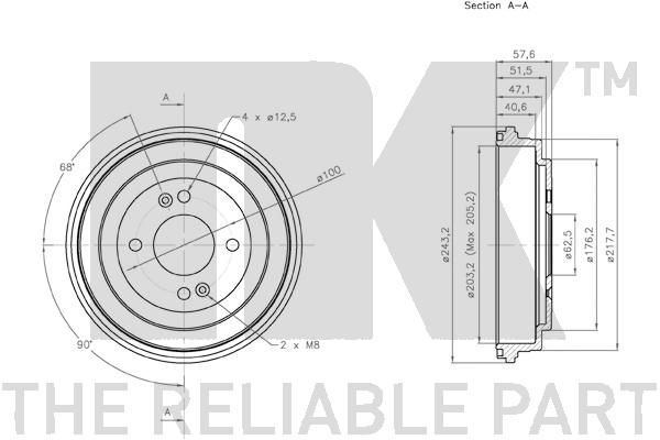 Stabdžių būgnas NK 253413