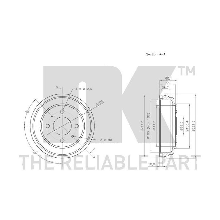 Stabdžių būgnas NK 253415