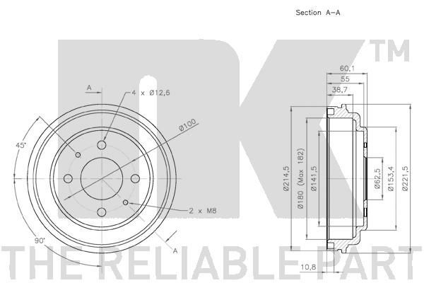 Stabdžių būgnas NK 253415