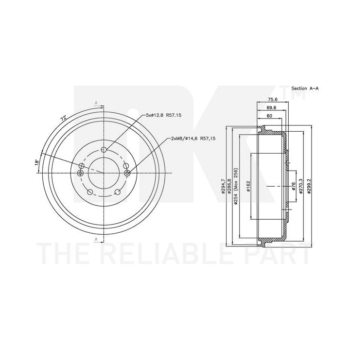 Stabdžių būgnas NK 253418