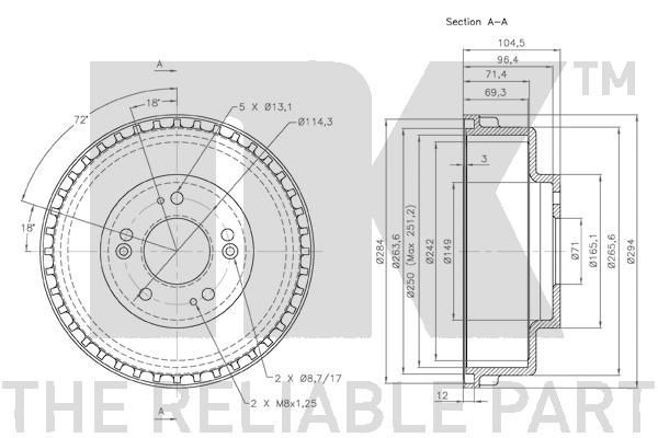 Stabdžių būgnas NK 253501