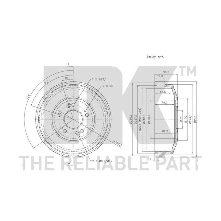 Stabdžių būgnas NK 253503