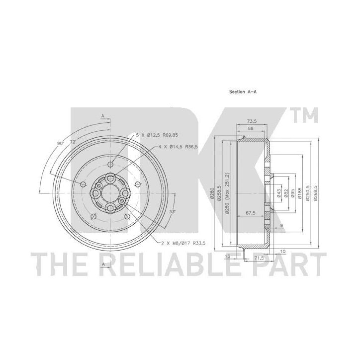 Stabdžių būgnas NK 253505